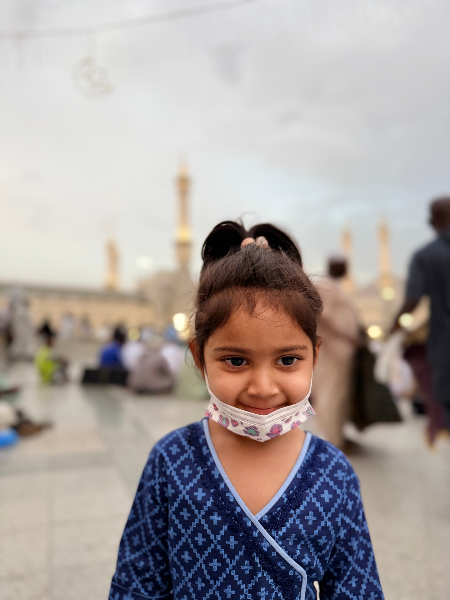 Faatiha in a blue outfit