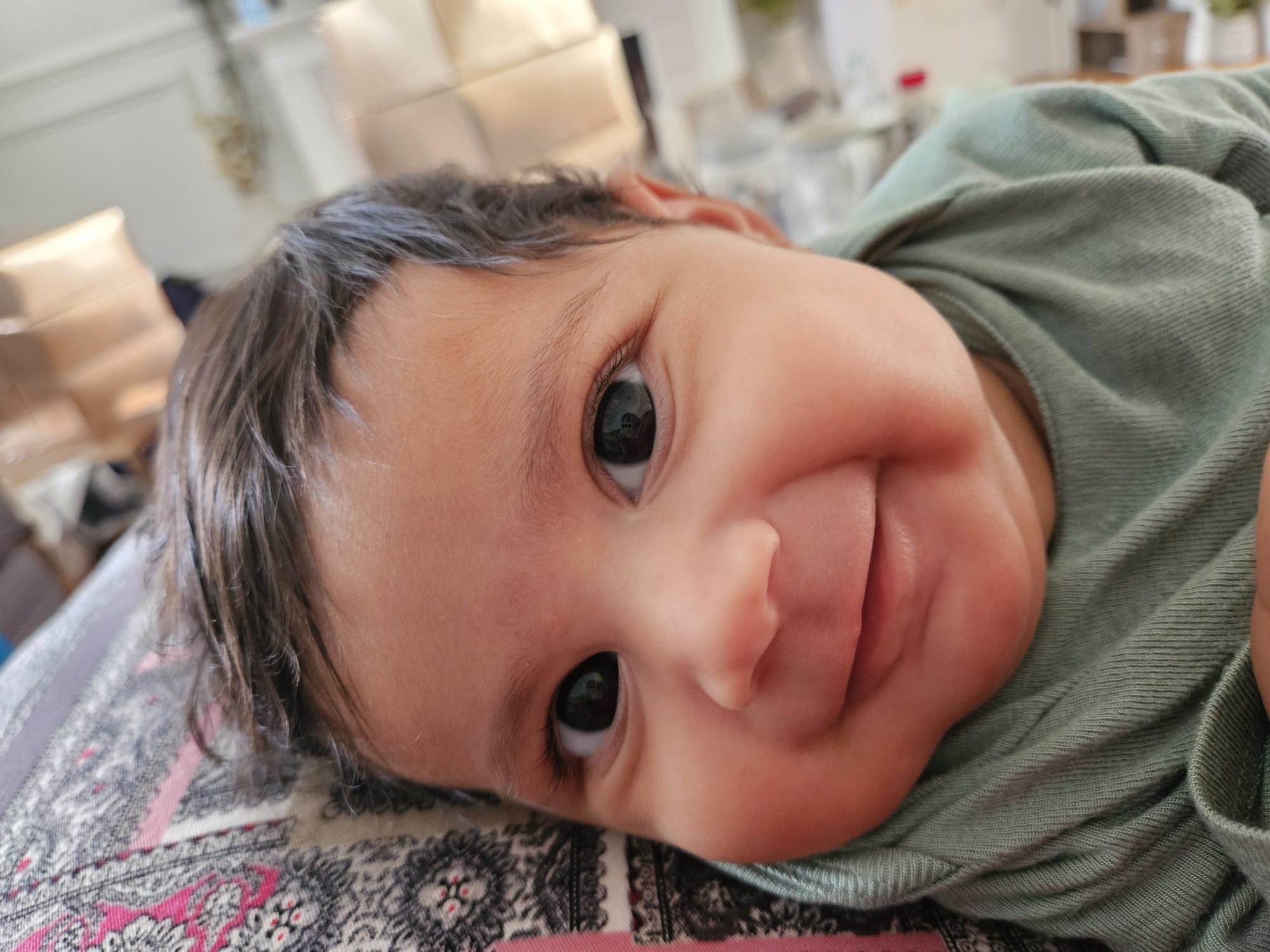 Newborn Faatiha close-up smile